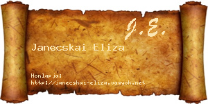 Janecskai Eliza névjegykártya